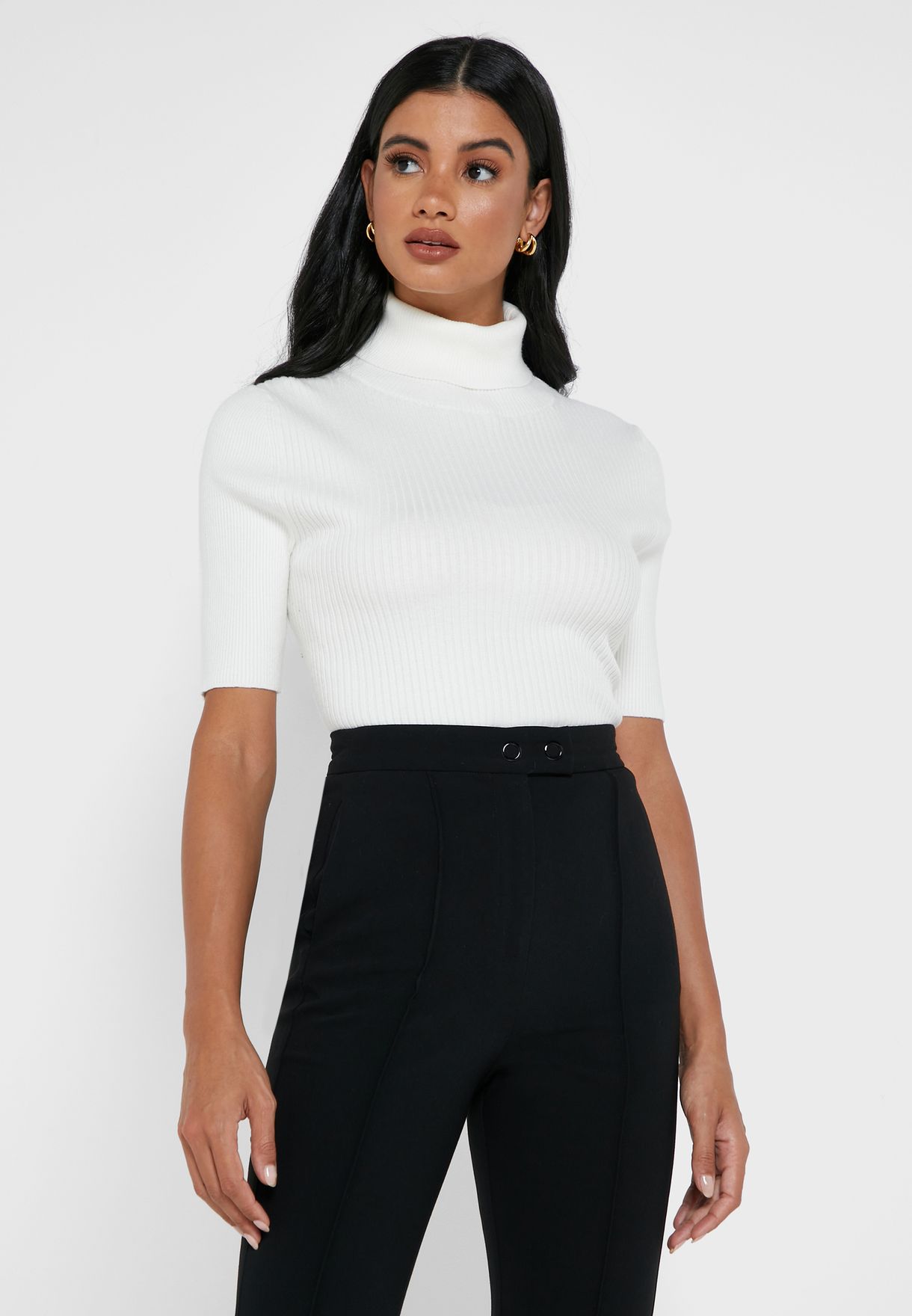 white roll neck