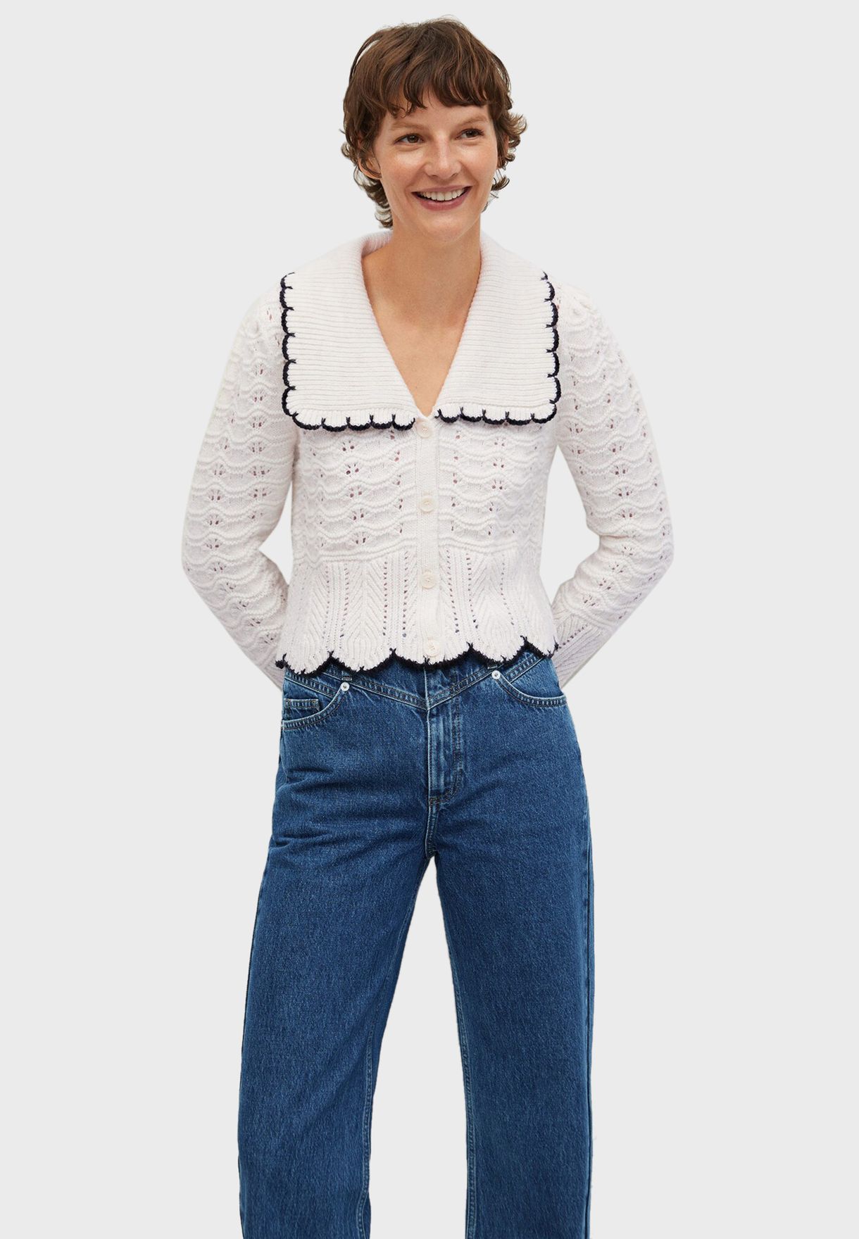 mango white cardigan
