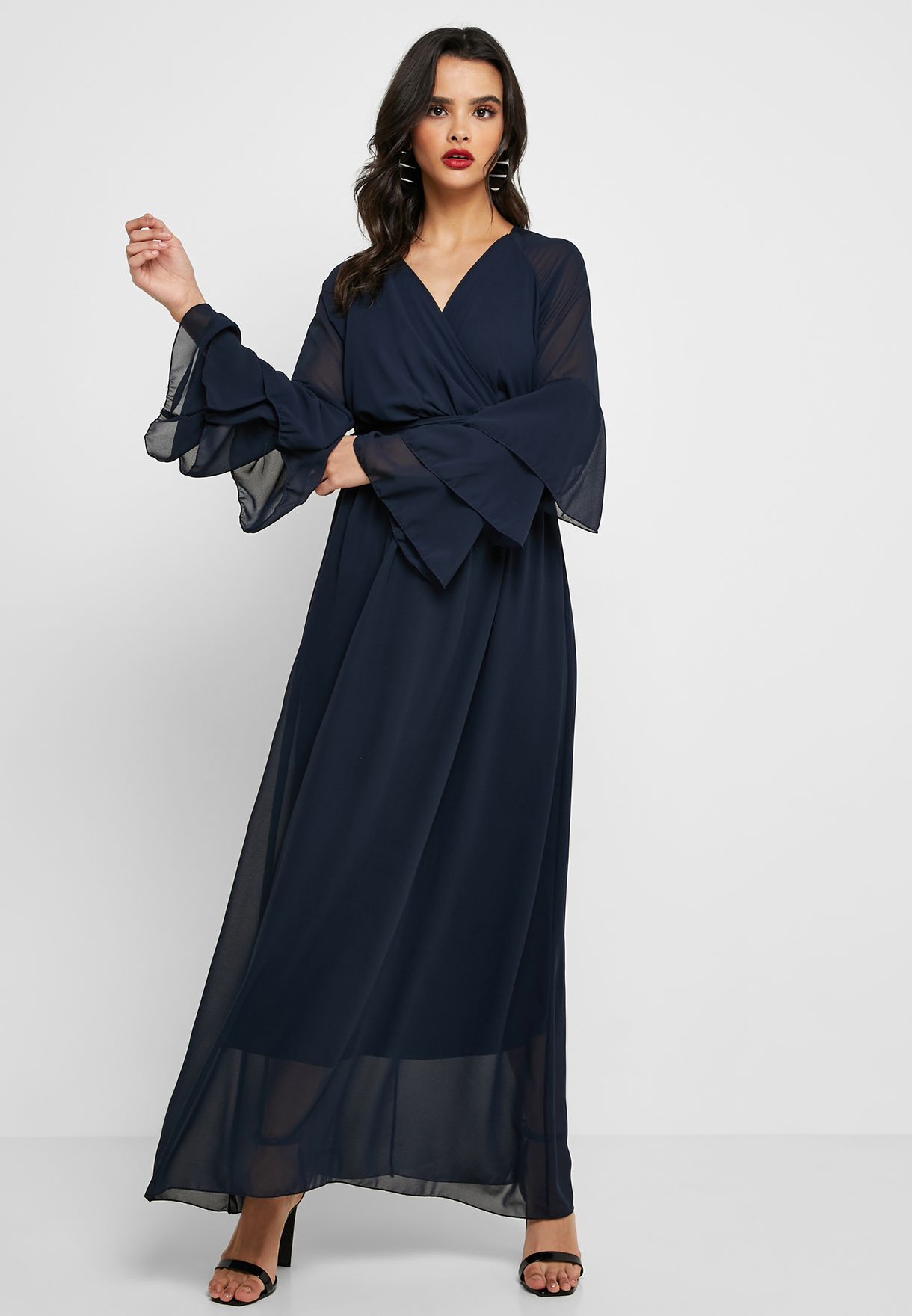 mela london navy wrap dress