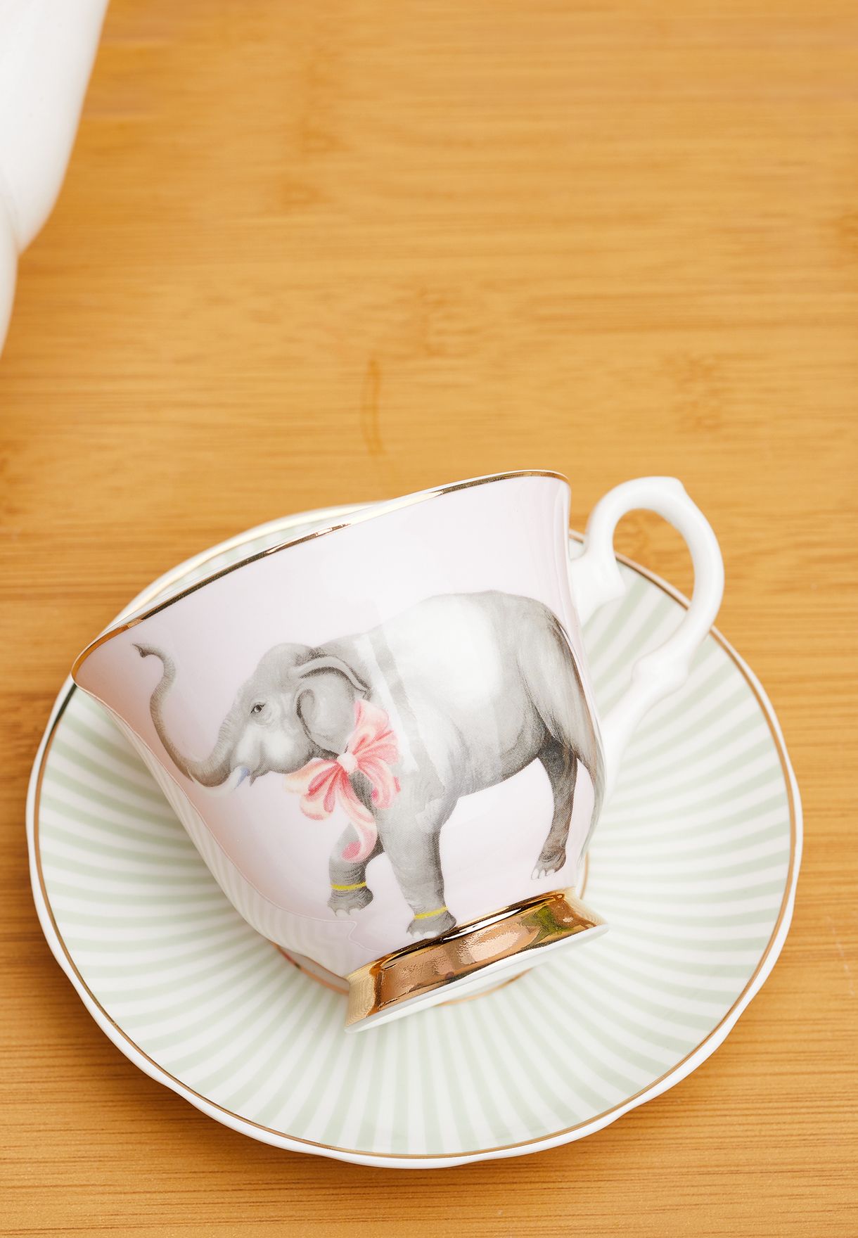 Elephant Design Teacup & Saucer