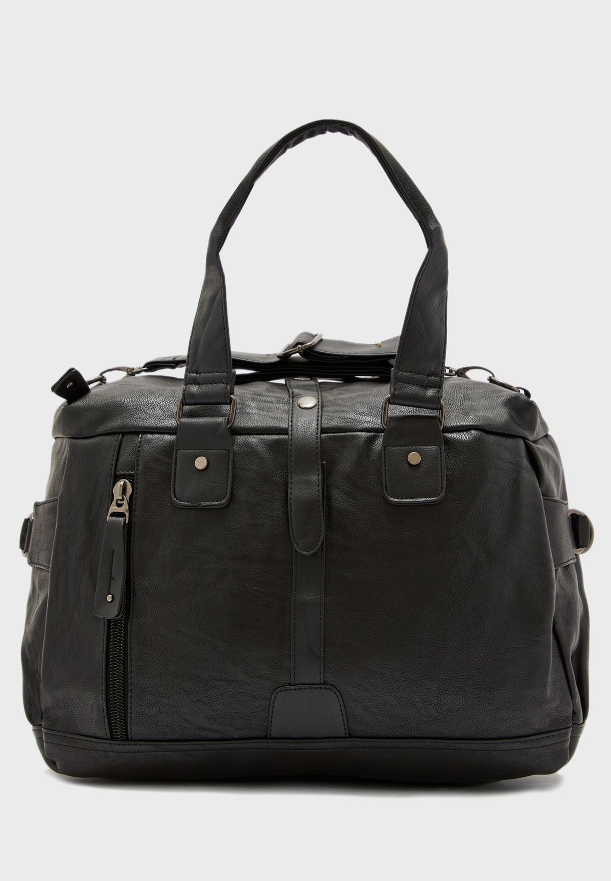 faux leather duffle bag