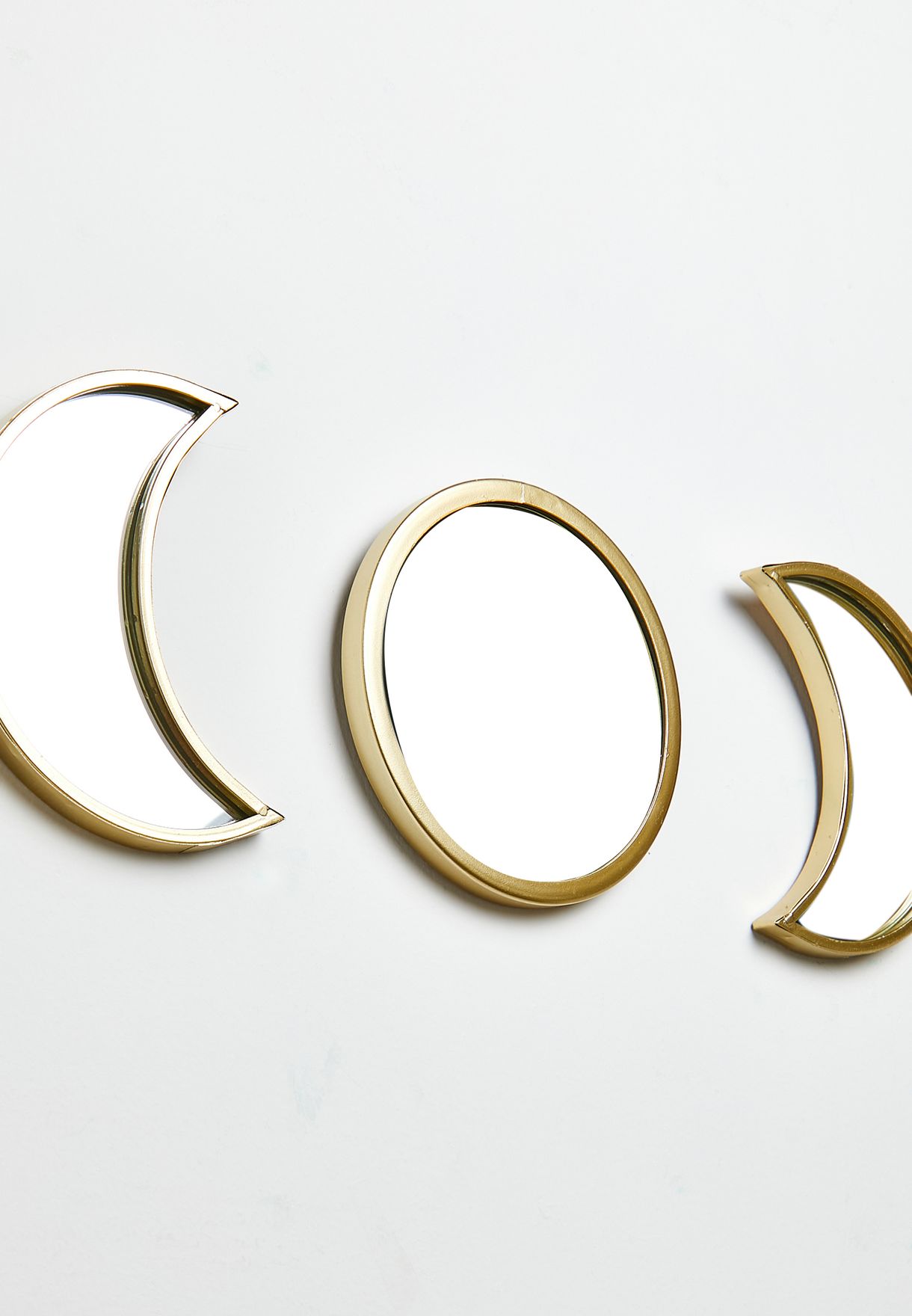 Moon Phases Gold Mirror - Set Of 3