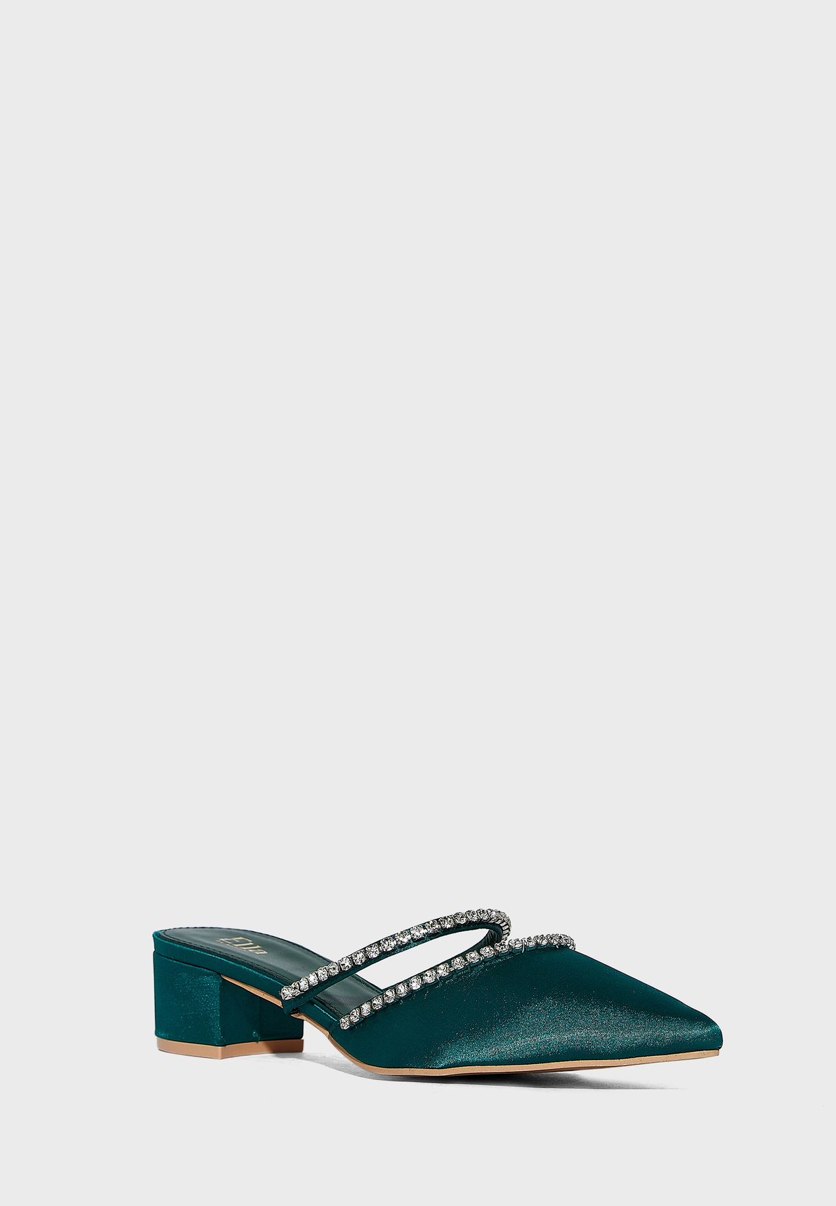 Diamante Double Strap Slip On Pump