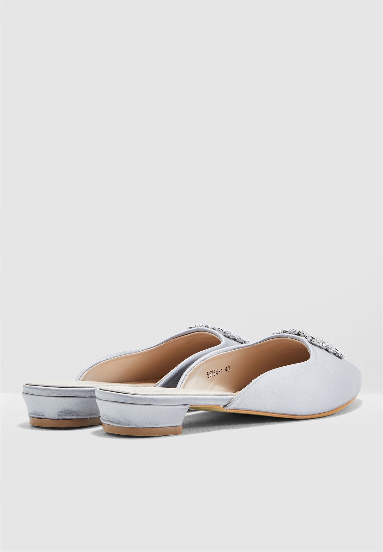 Flat Slip On Mule With Embellishment Detail