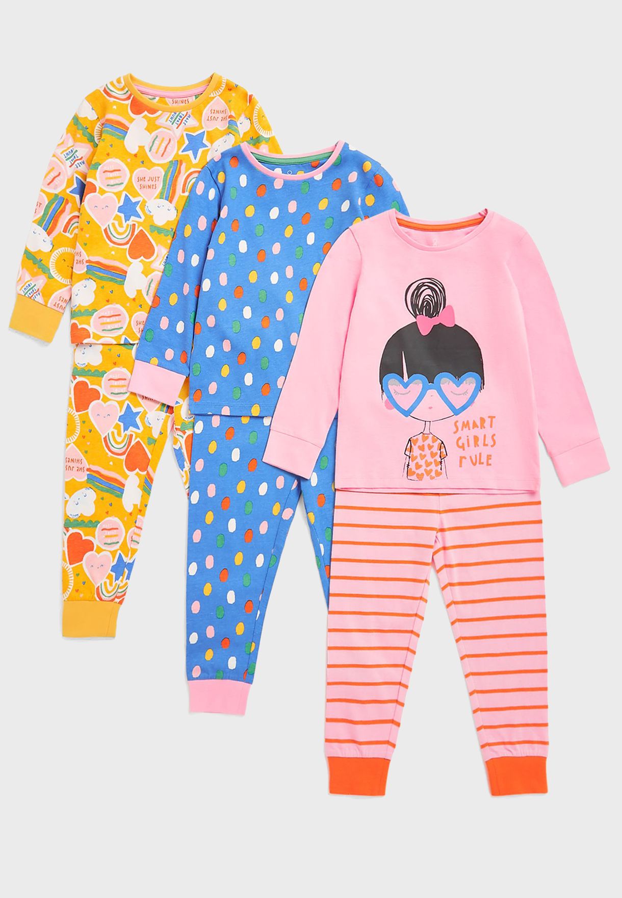 Kids 3 Pack Assorted Pyjama Set