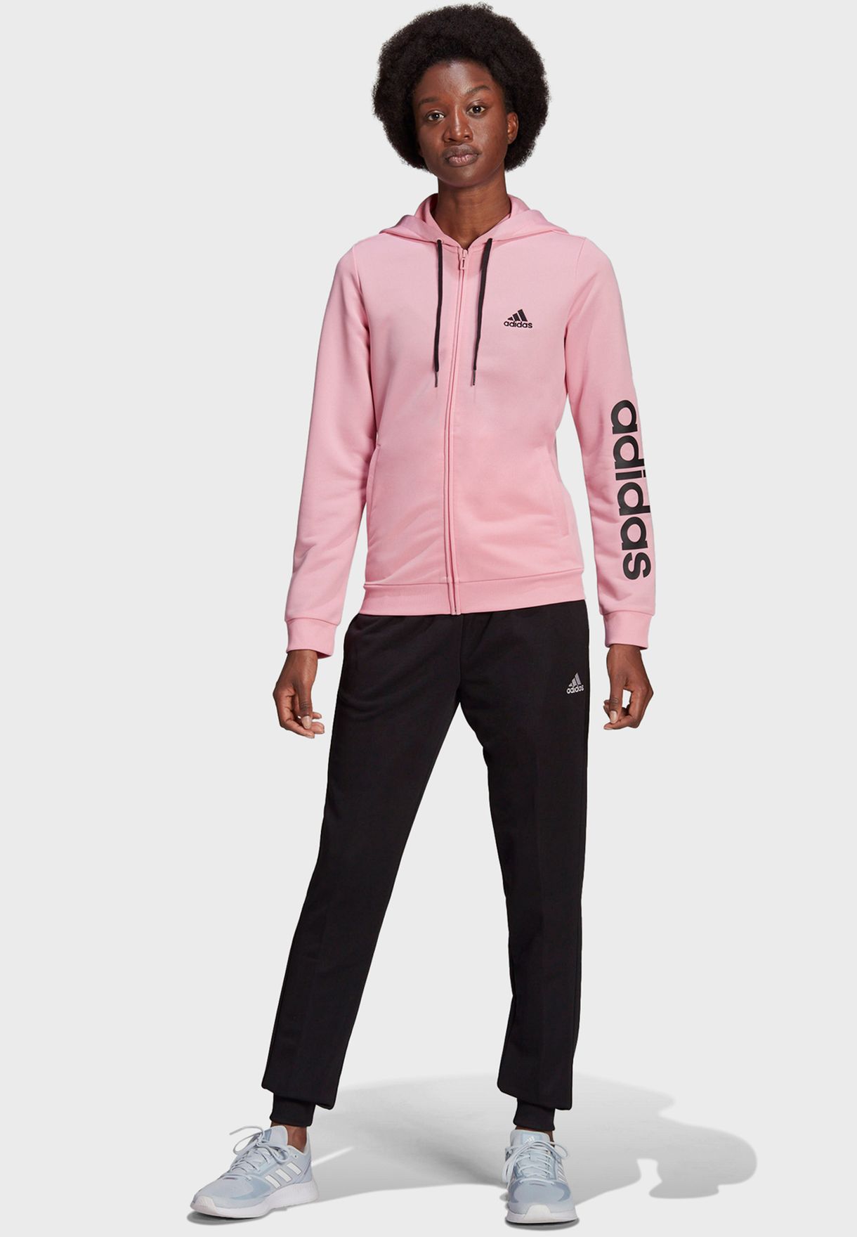 Buy adidas pink Essentials Logo French Terry Track Suit for Women in ...