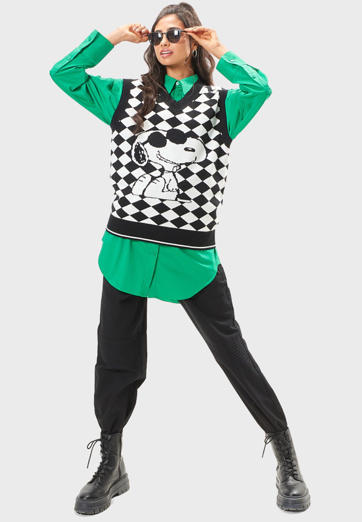 Snoopy Dog Printed Sweater