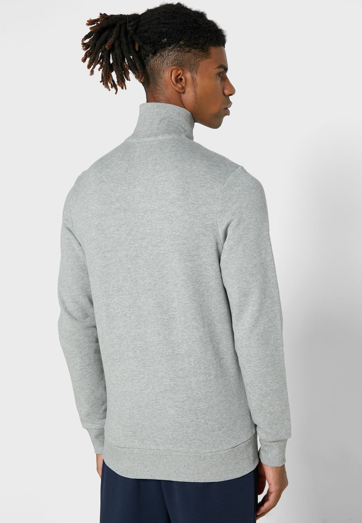 Buy Jack Jones Grey Hikari Half Zip Regular Fit Sweatshirt For Men In Mena Worldwide