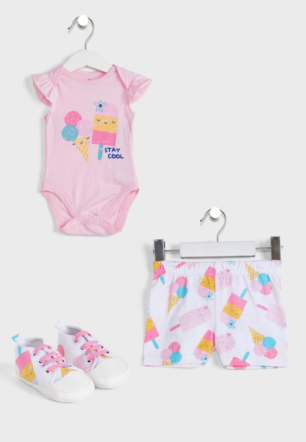 Infant Stay Cool Bodysuit & Shorts Set With Sneakers
