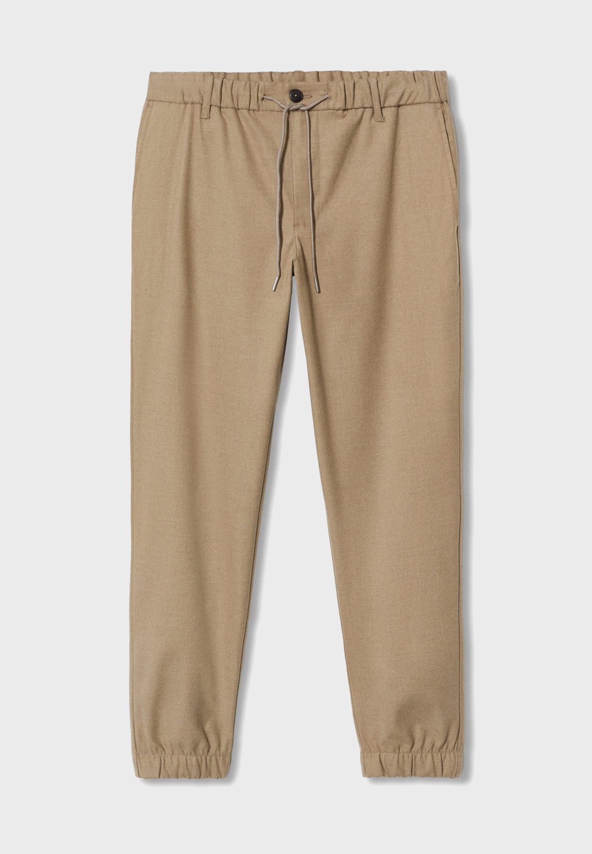 Cuffed Drawstring Relaxed Trousers
