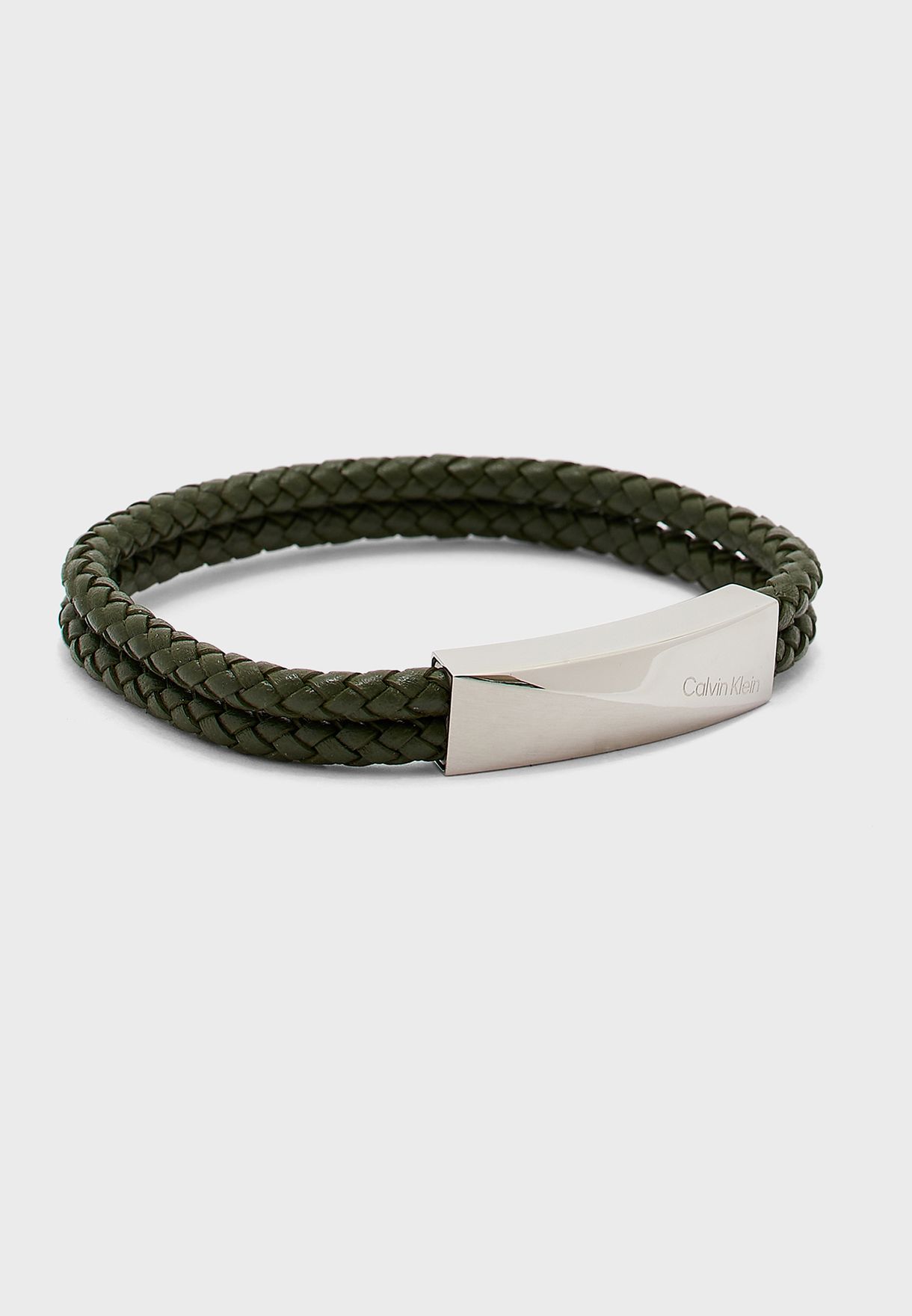 Buy Calvin Klein green Wide Braided Bracelet for Men in Baghdad, Basra