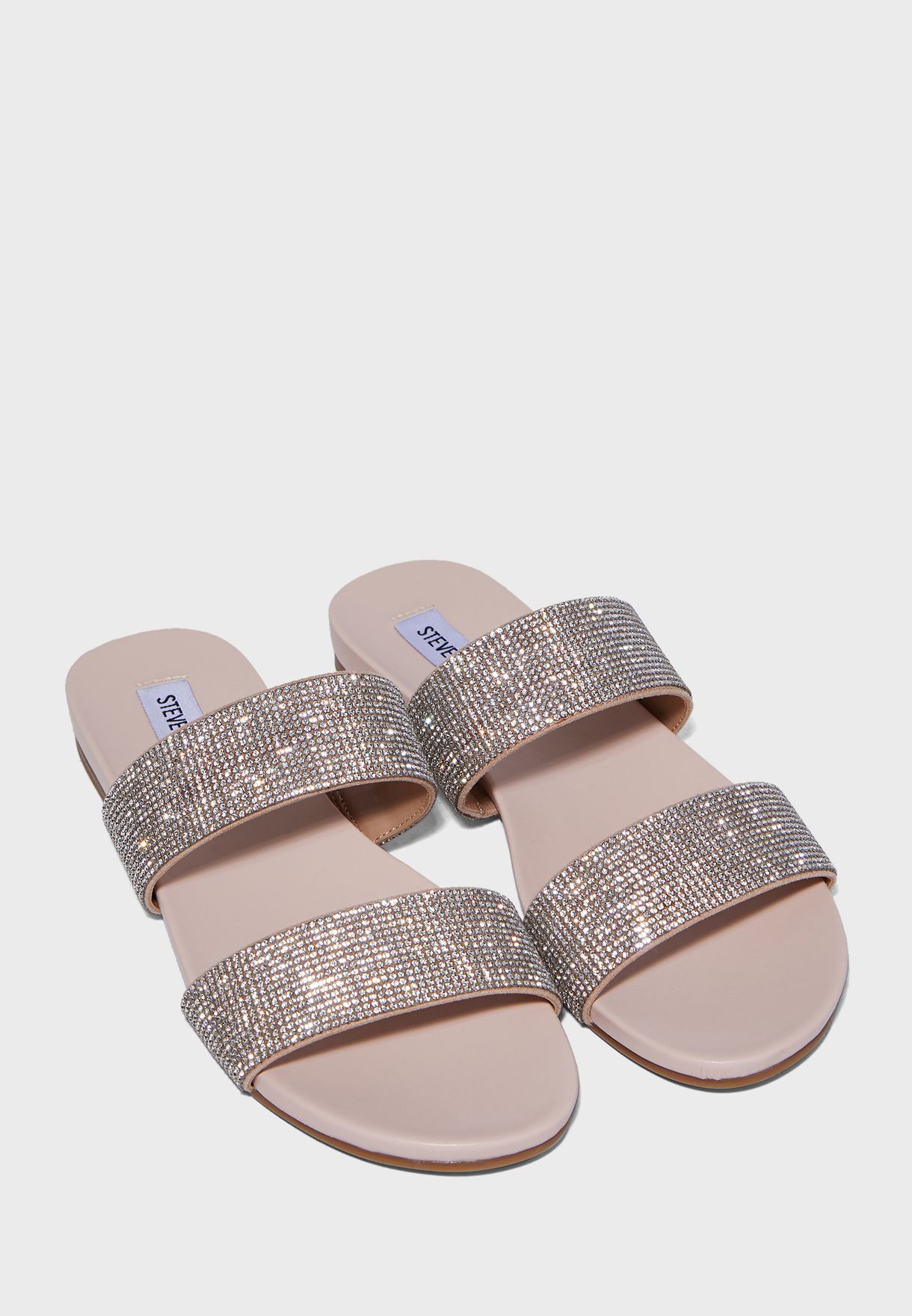 steve madden silver flat sandals