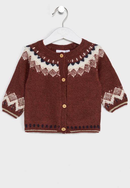 Infant Jacquard Knitted Cardigan
