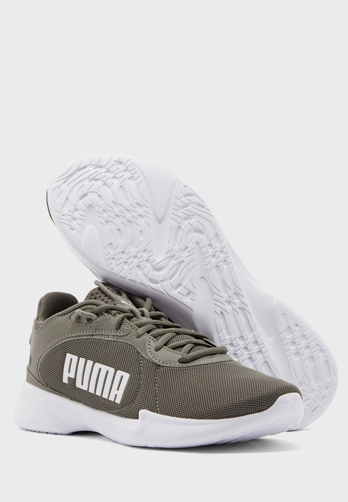 puma running black shoes