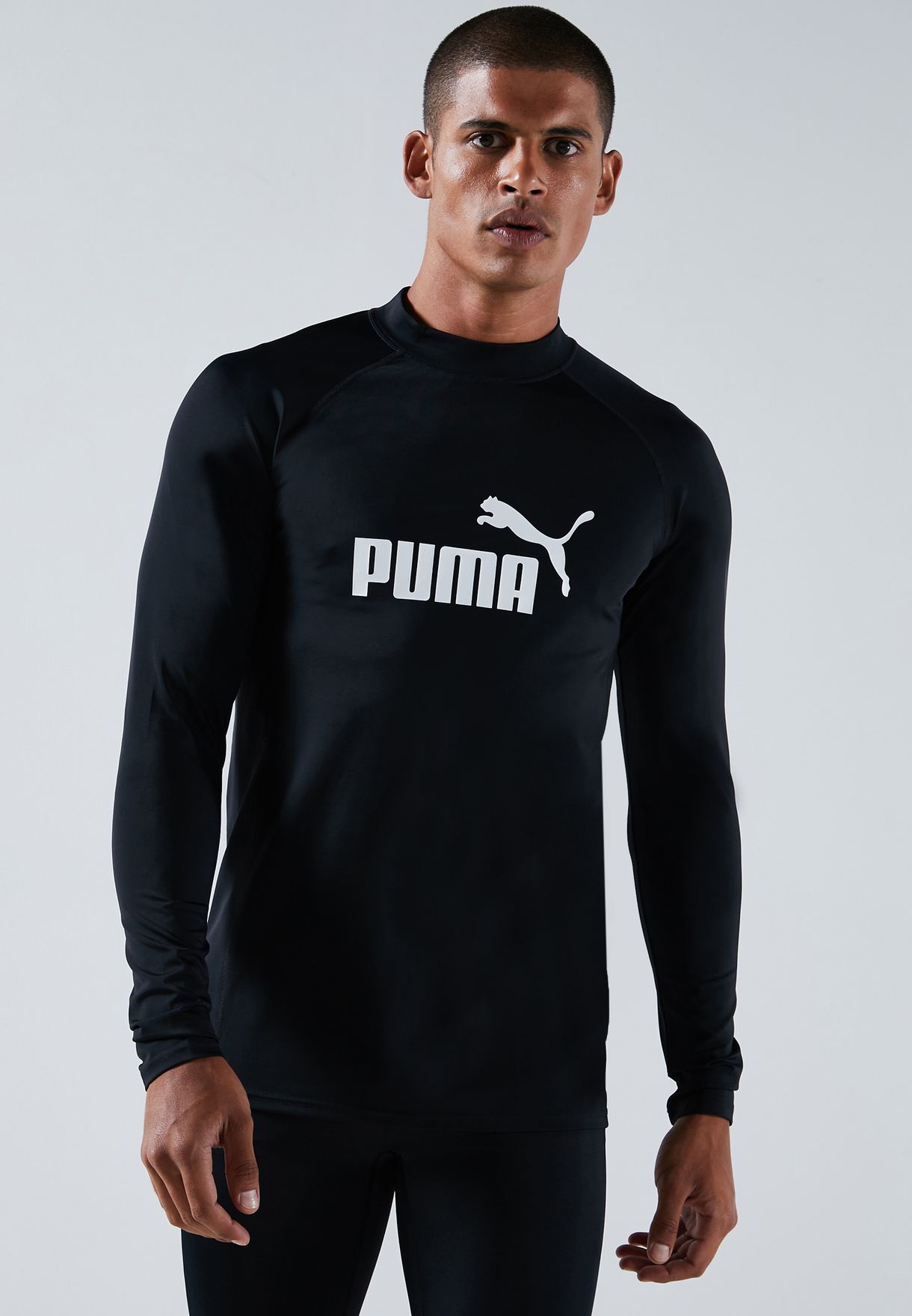 Buy Puma Black Logo Rash Guard for Men 