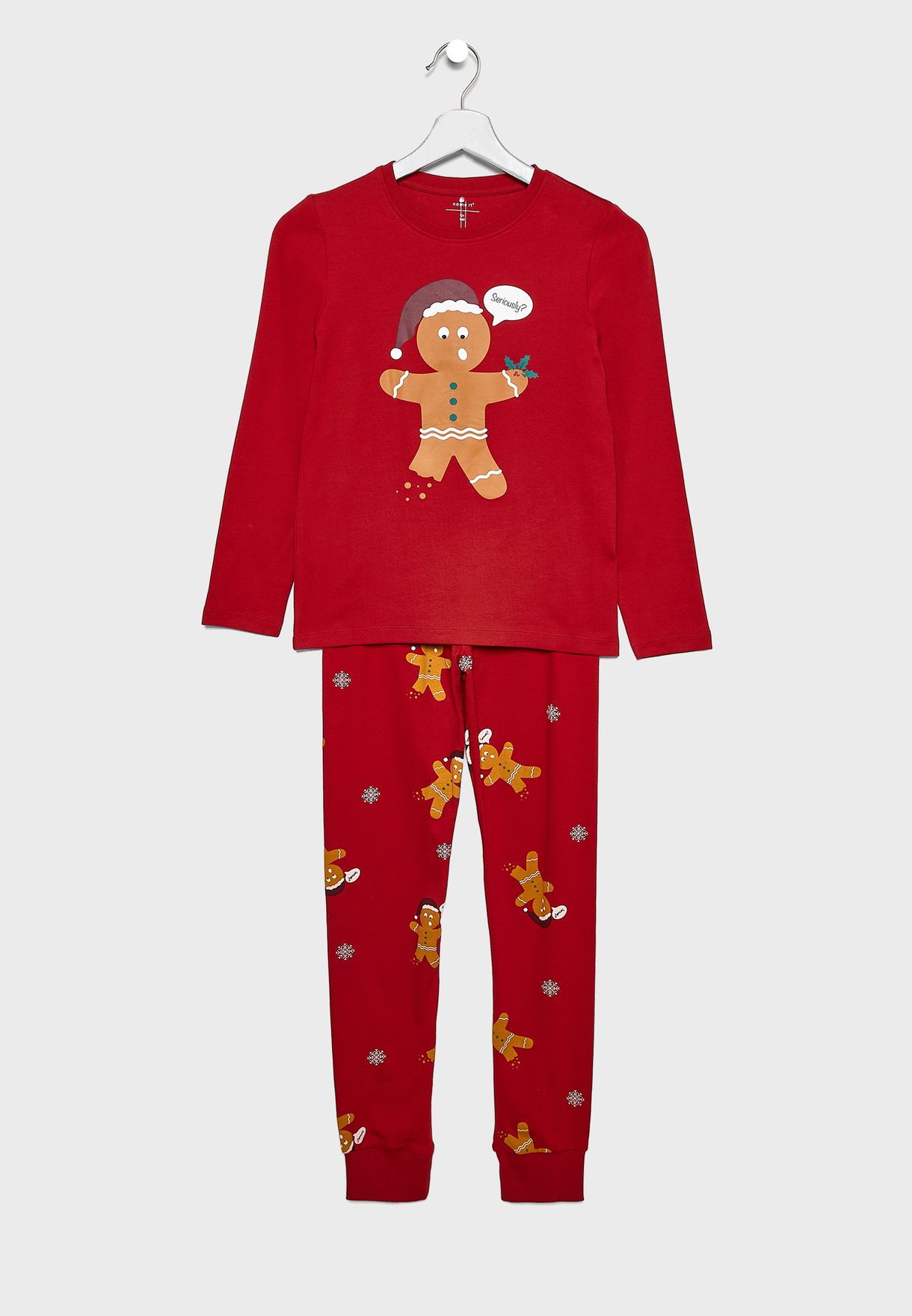 Buy Name It Red Christmas Gingerbread Men Kids Pyjama Set For Kids In Mena Worldwide 13174739