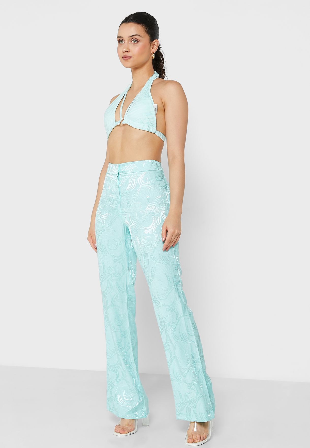 Printed Wide Leg Pants