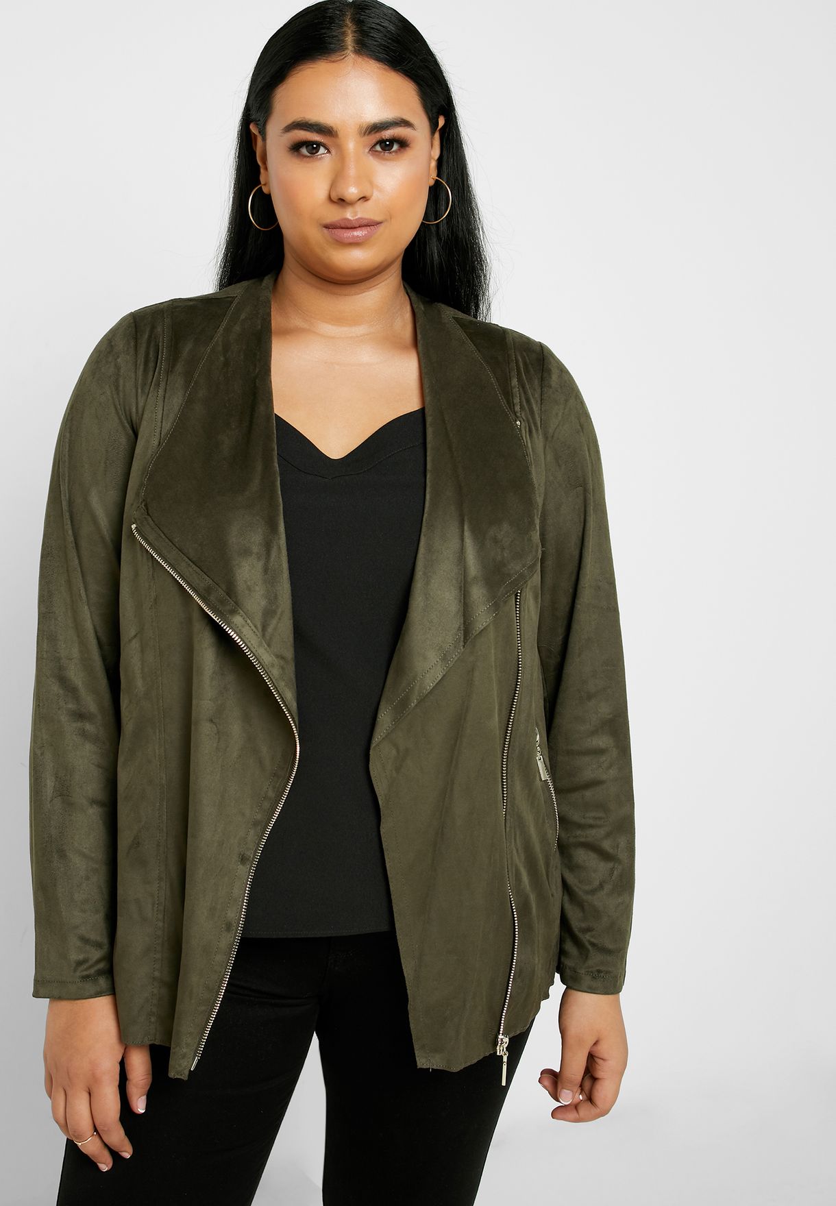 suede waterfall jacket