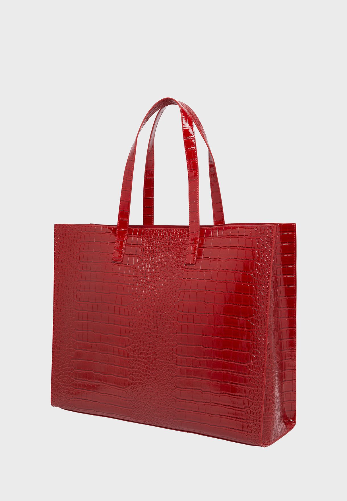 Buy Ted Baker red Allicon Imitation Croc Detail Icon Tote Bag for Women ...