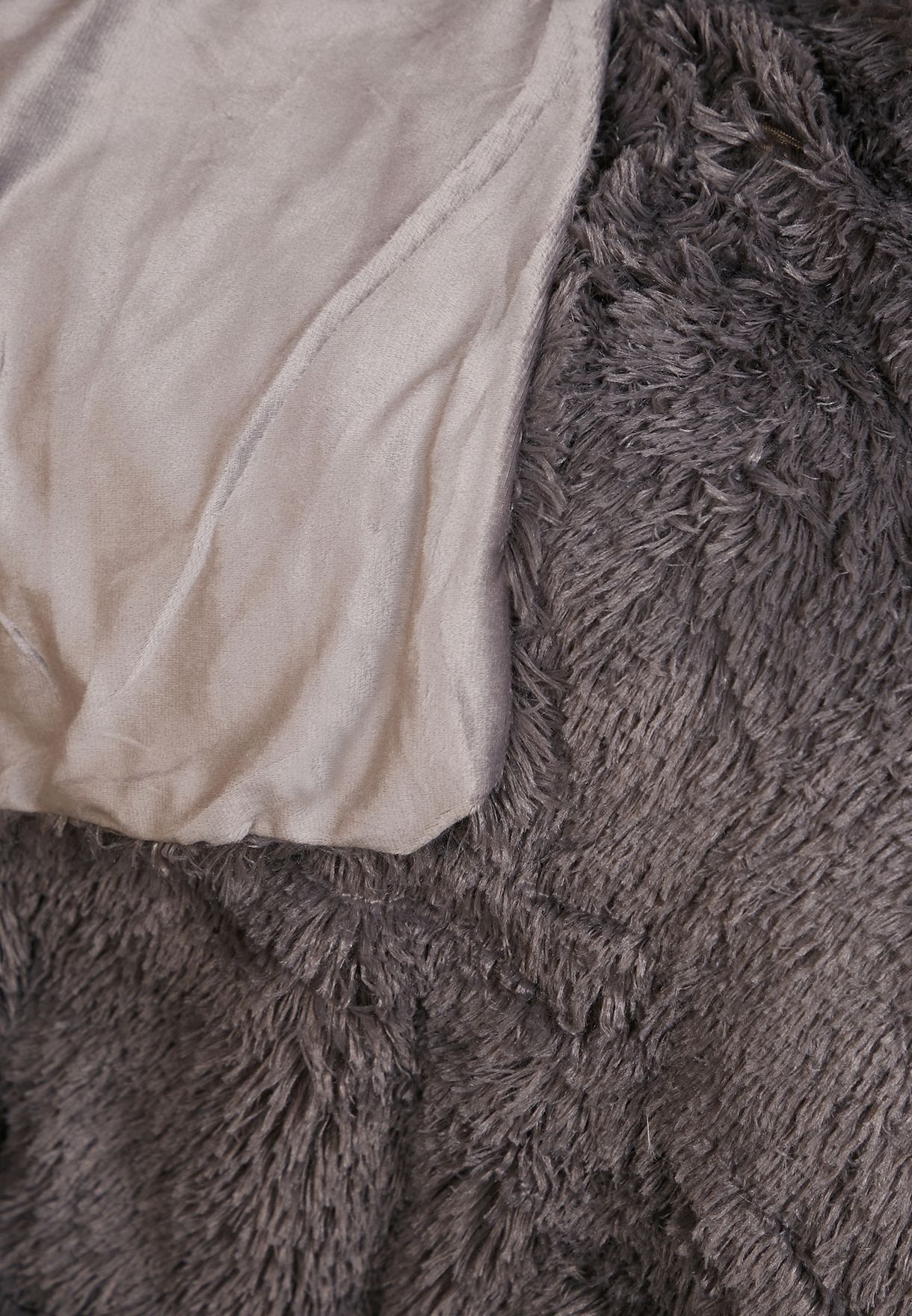 Grey Faux Fur King Bedding Set 220X240Cm