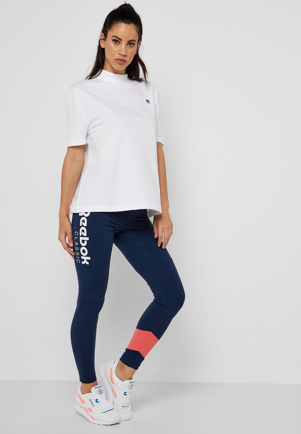 navy reebok leggings