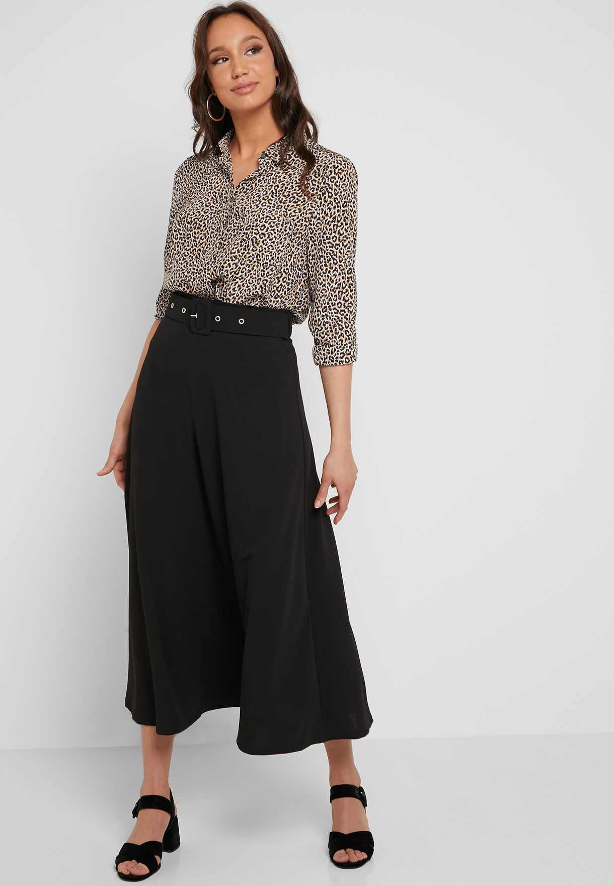 belted maxi skirt