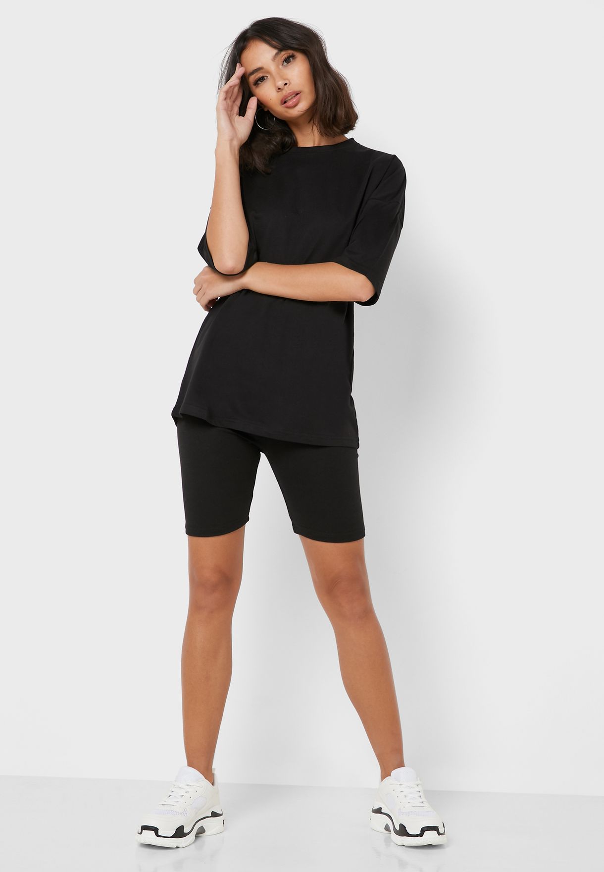 shirt and cycling shorts co ord