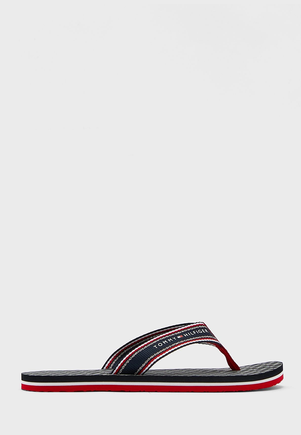 tommy hilfiger blue flip flops