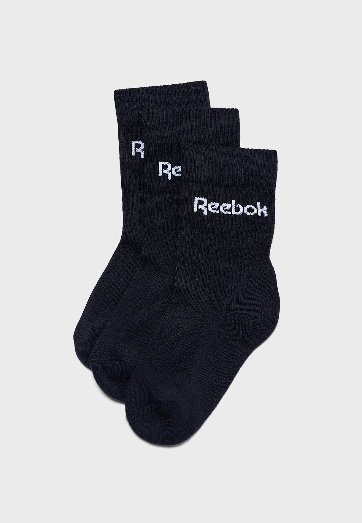 Buy Reebok black Kids 3 Pack Crew Socks 