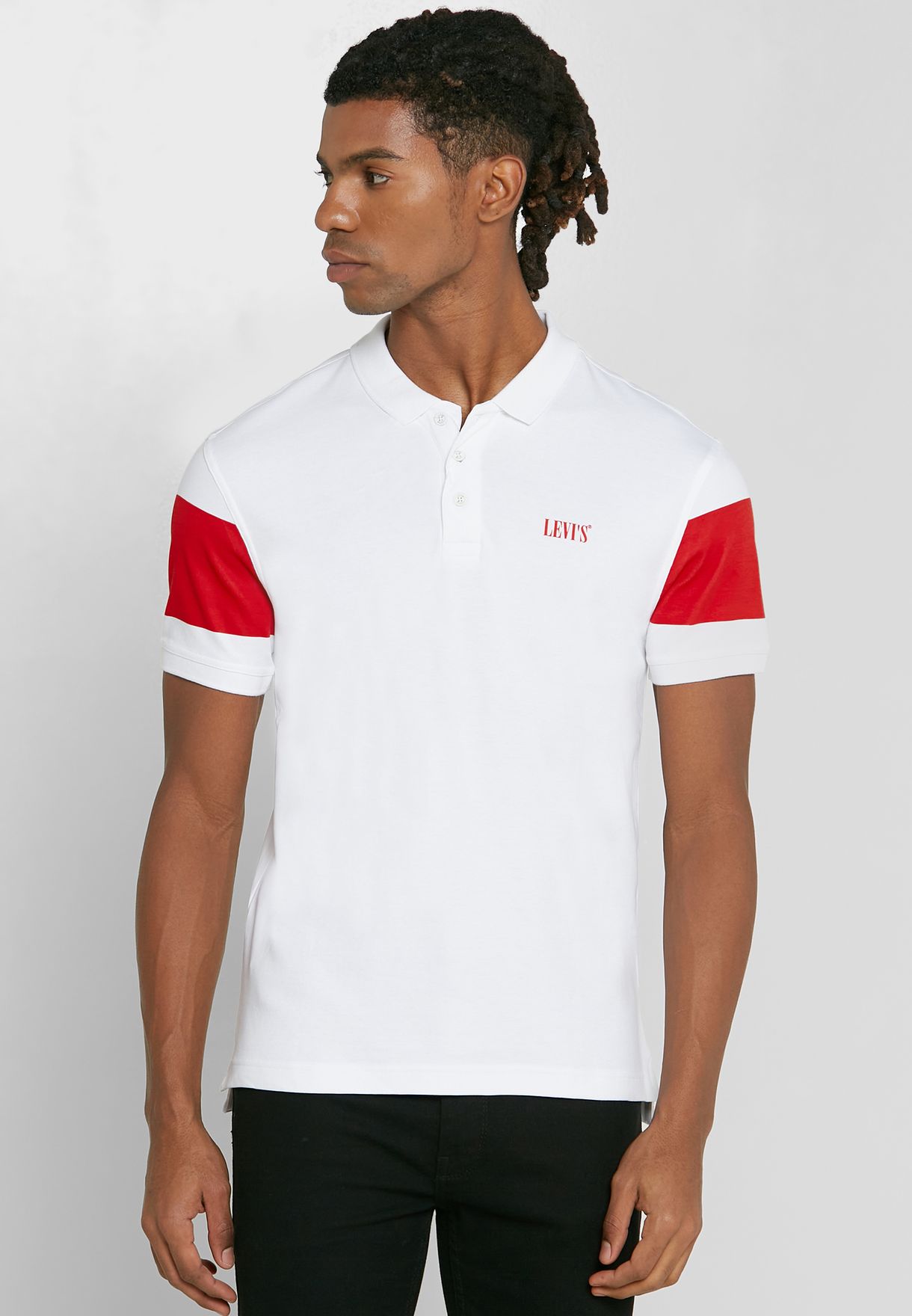 Buy Levis white Essential Logo Print Polo Shirt for Men in MENA, Worldwide