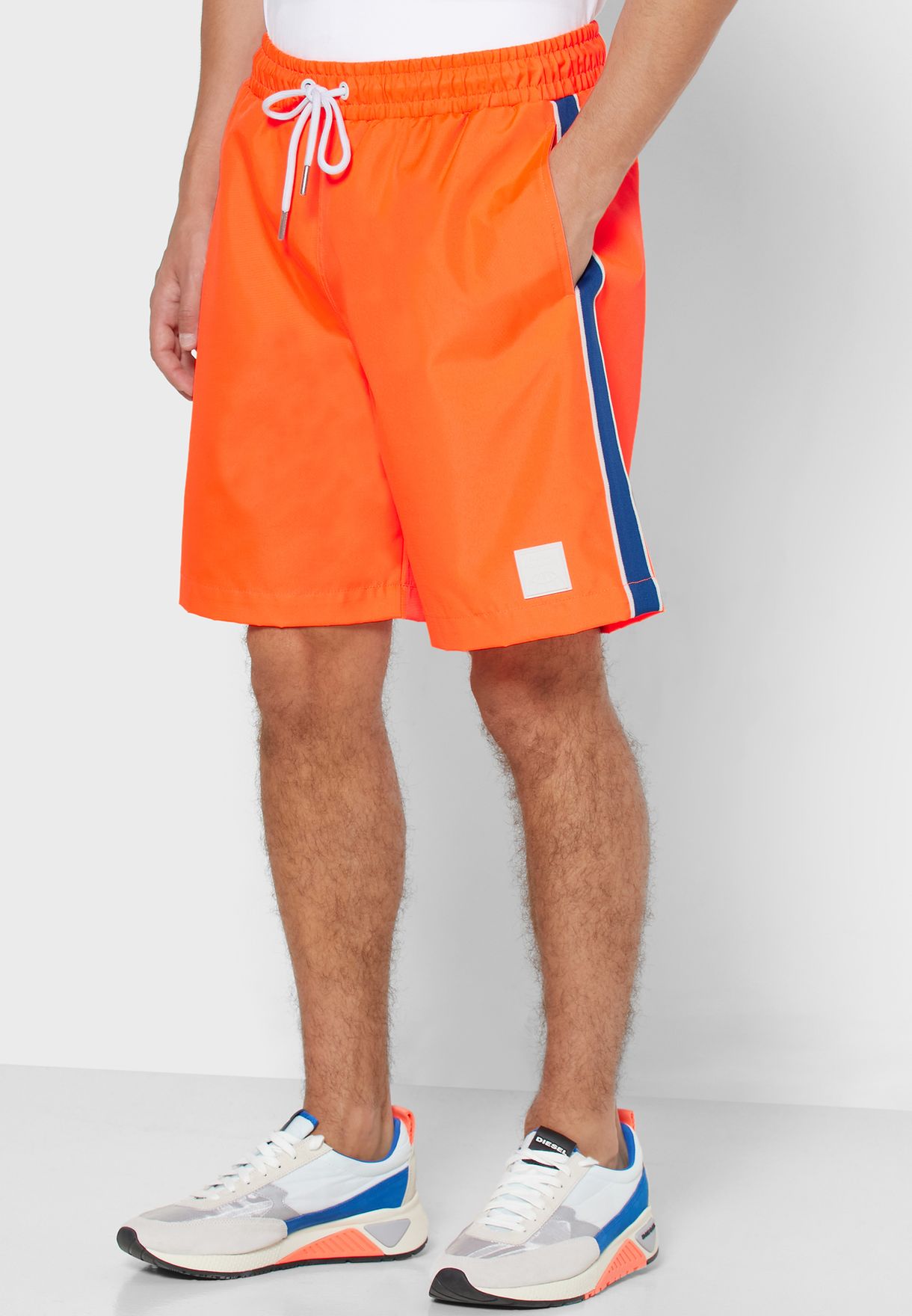 orange mesh shorts