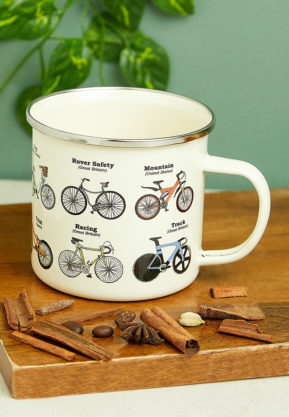 Bikes Enamel Mug