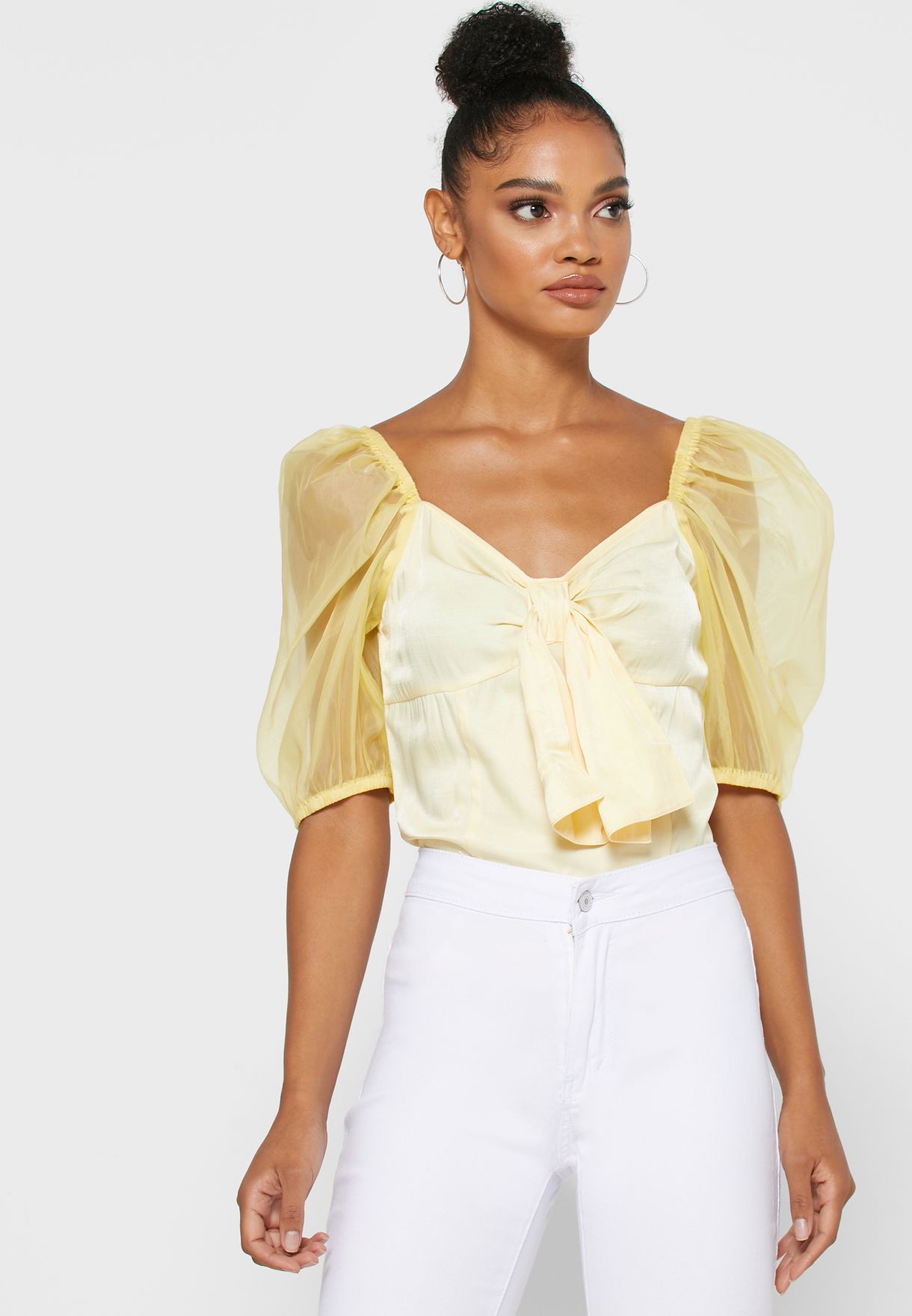 yellow sheer top