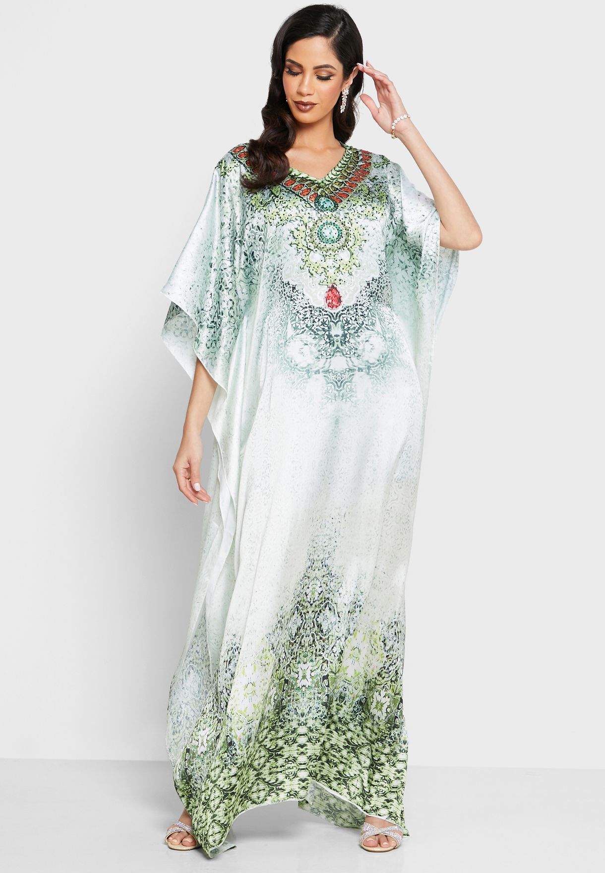 Buy Hayas Closet prints Embellished Kaftan for Women in MENA, Worldwide