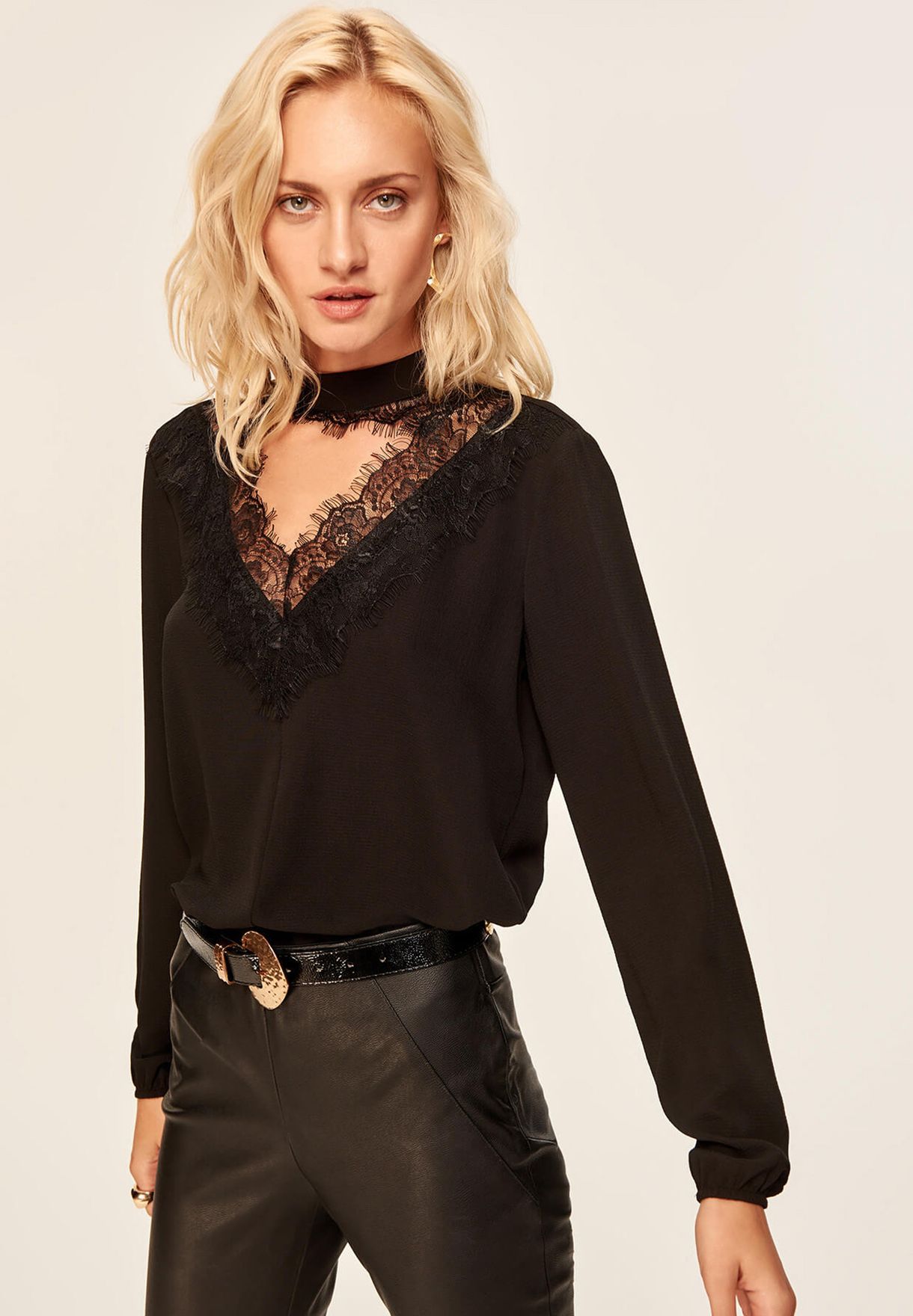 choker neck top plus size