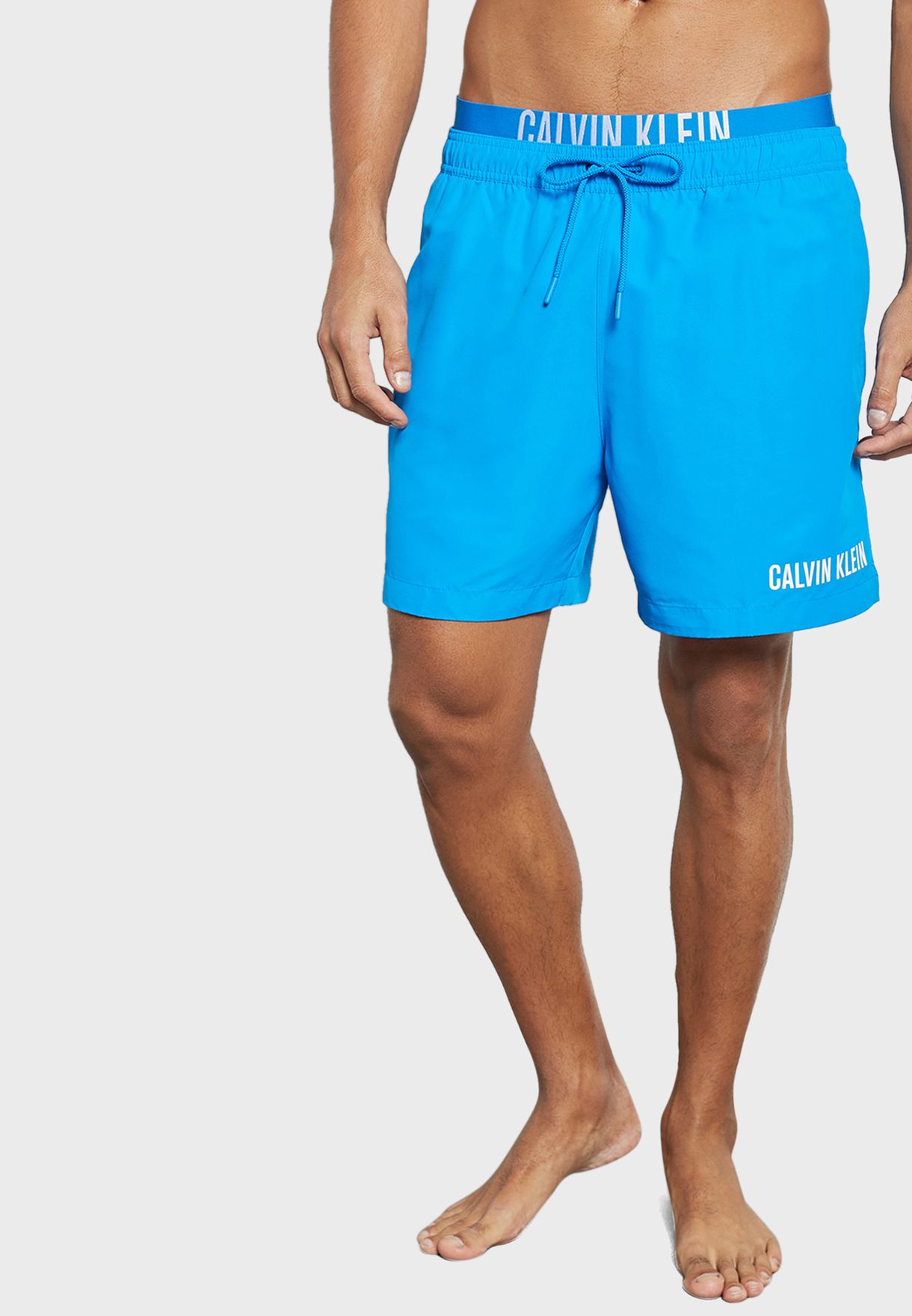 Buy Calvin Klein blue Double Waistband Swim Shorts for Men in Riyadh, Jeddah