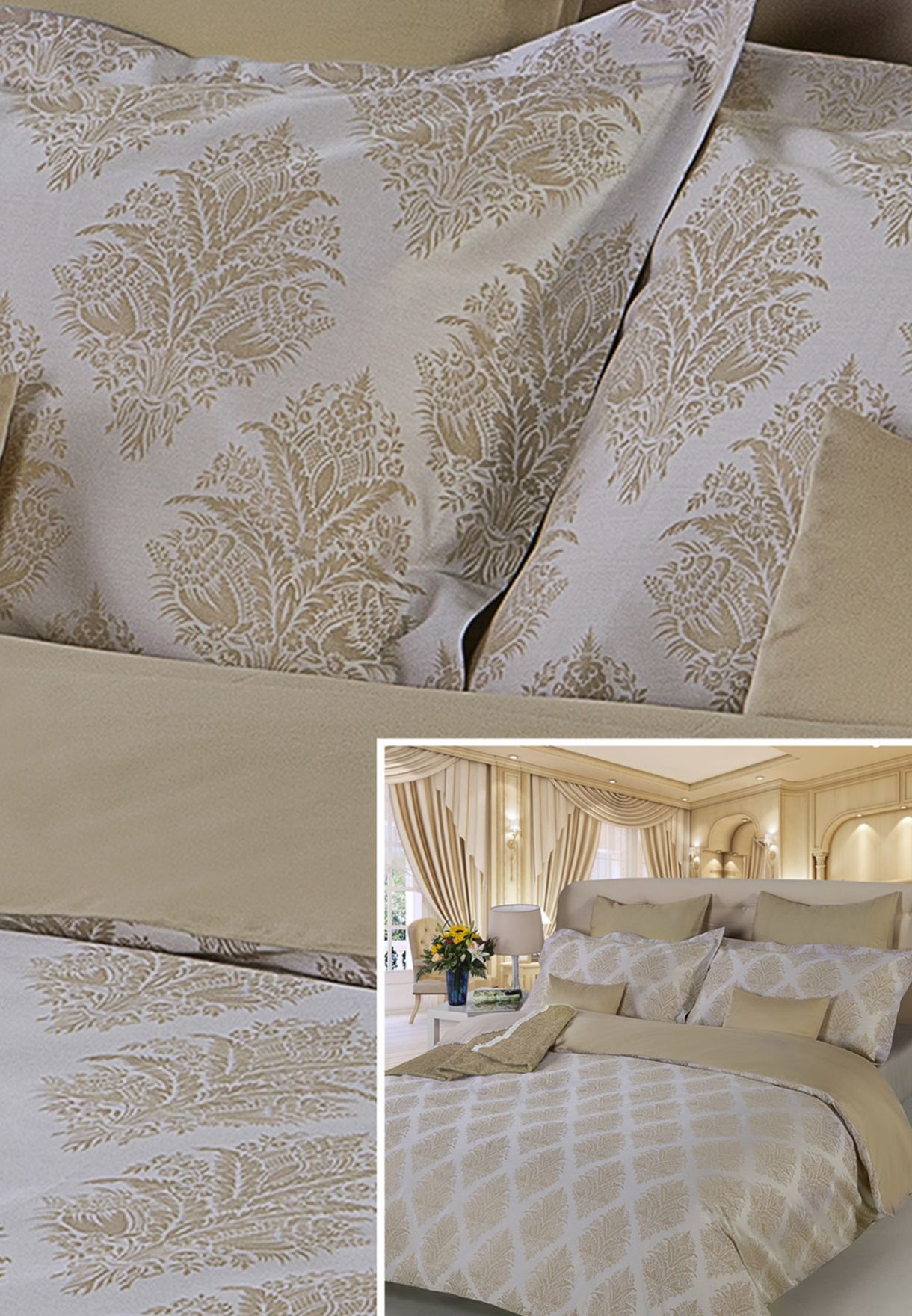 King Gold Tiziano Duvet Cover & Fitted Sheet Set