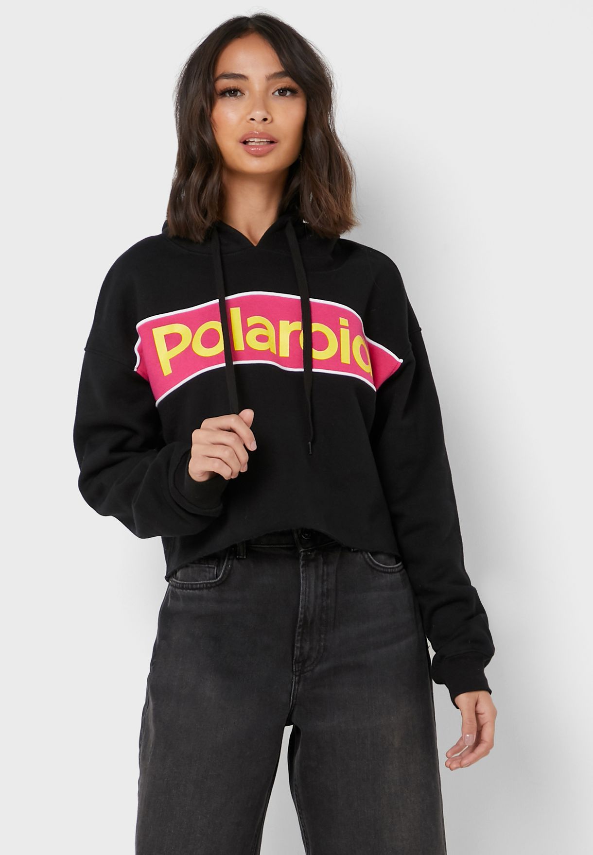 forever 21 black cropped hoodie