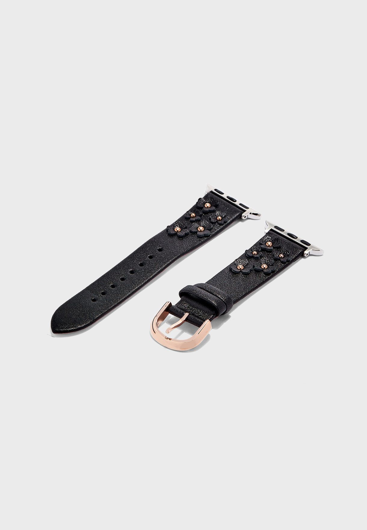 Buy Kate Spade black Floral Applique Leather Apple Watch Strap for Women in  Manama, Riffa