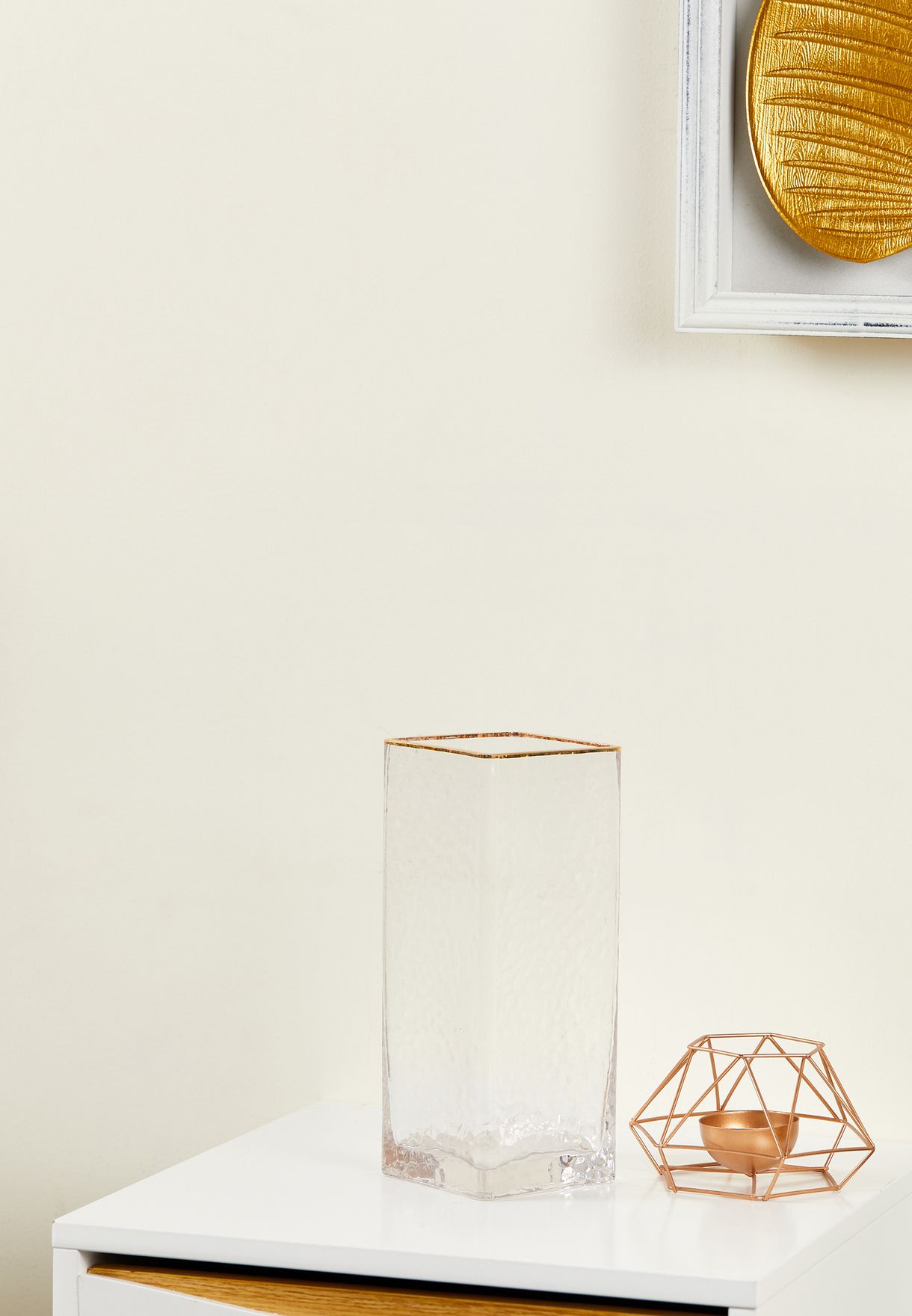 Gold Rim Glass Vase 