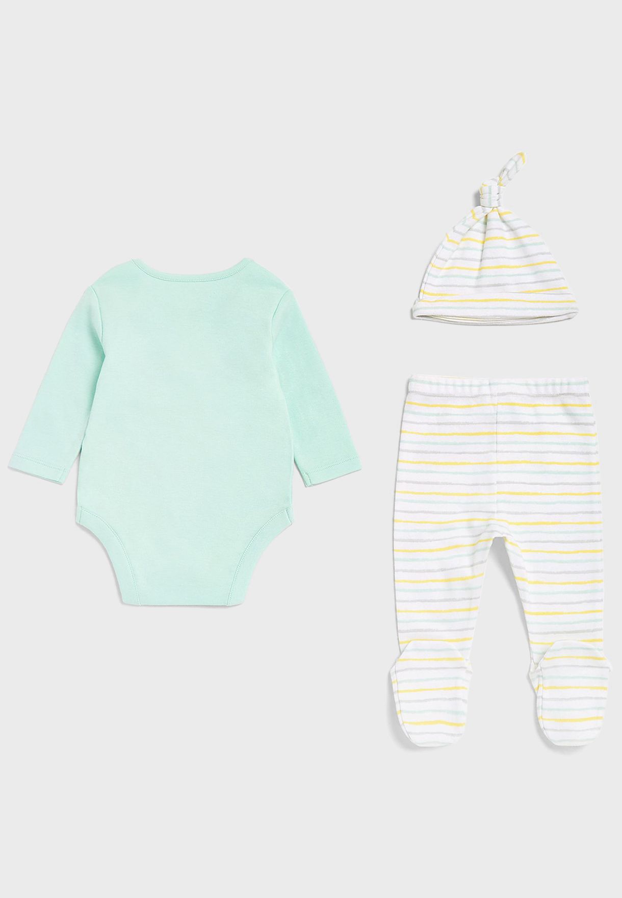 Infant 3 Piece Bodysuits & Cap With Sweatpants Set