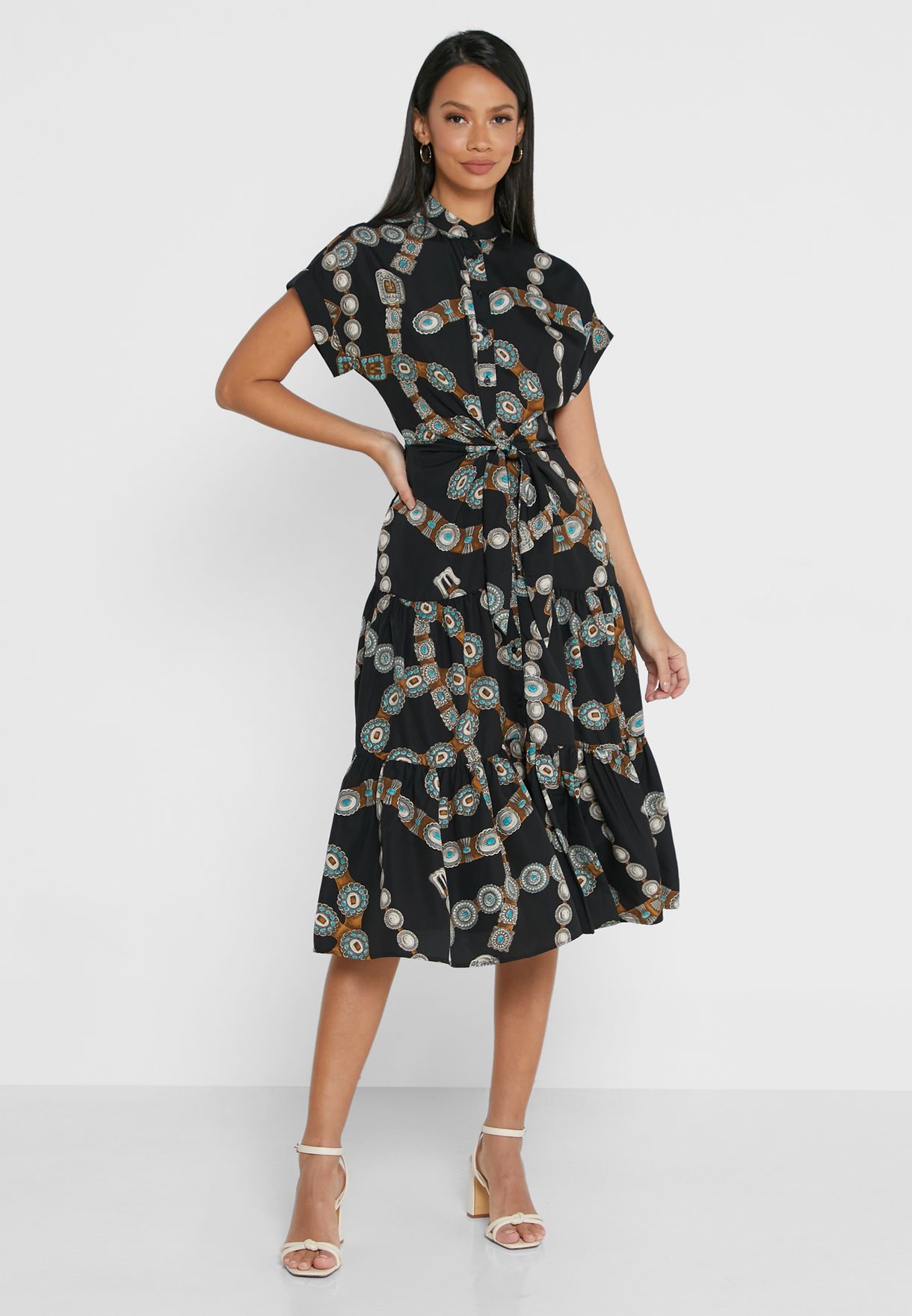 ralph lauren pleated floral print dress