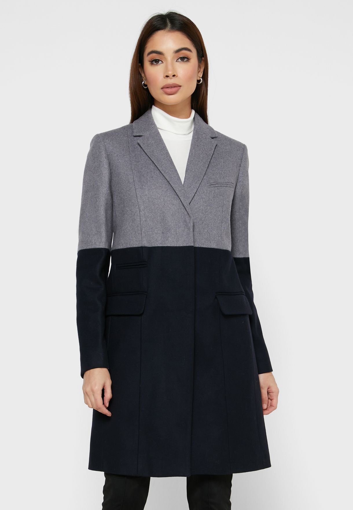 french connection colorblock coat