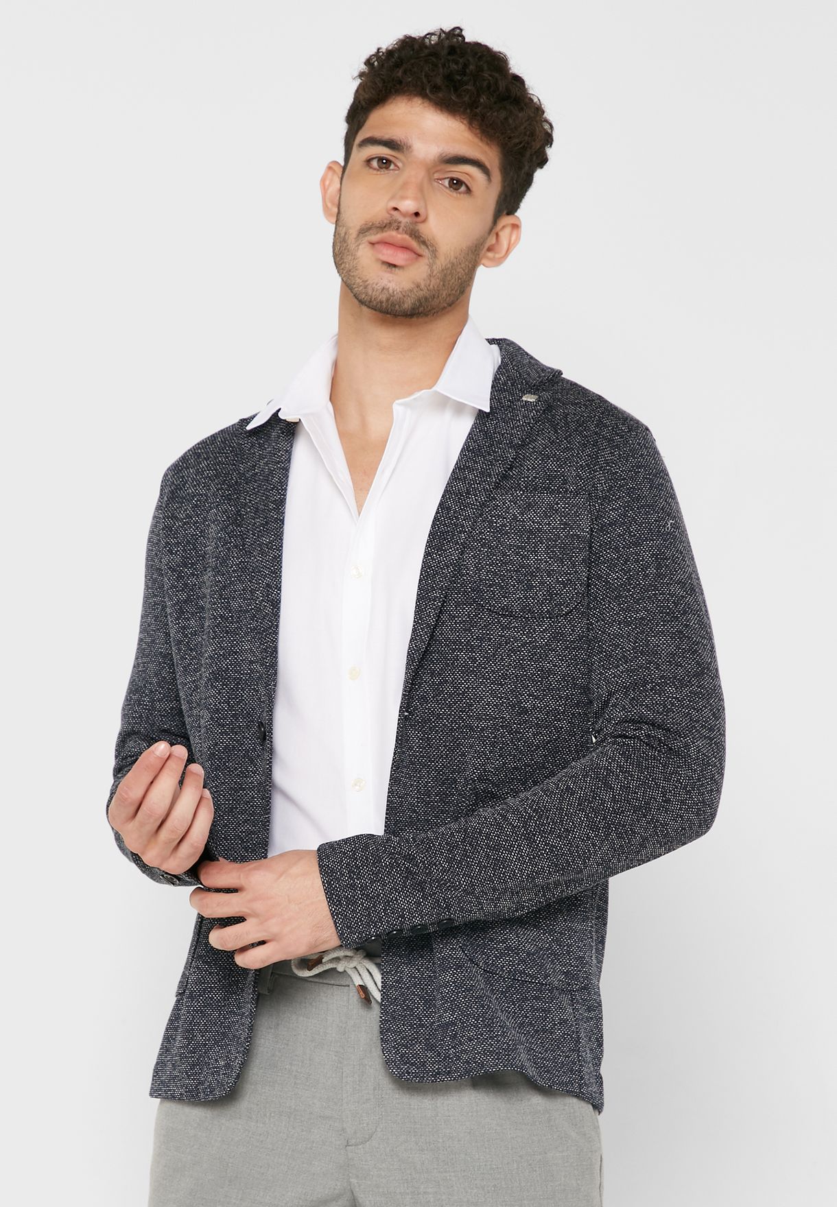 mens navy jersey blazer