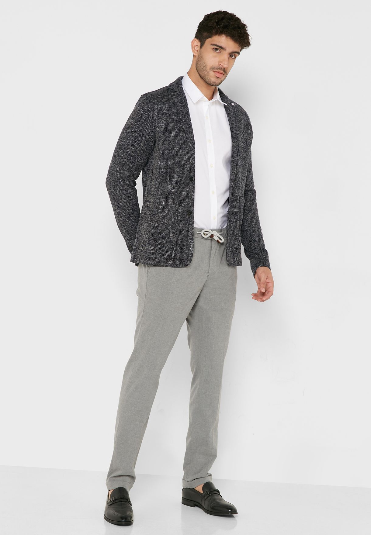 mens navy jersey blazer