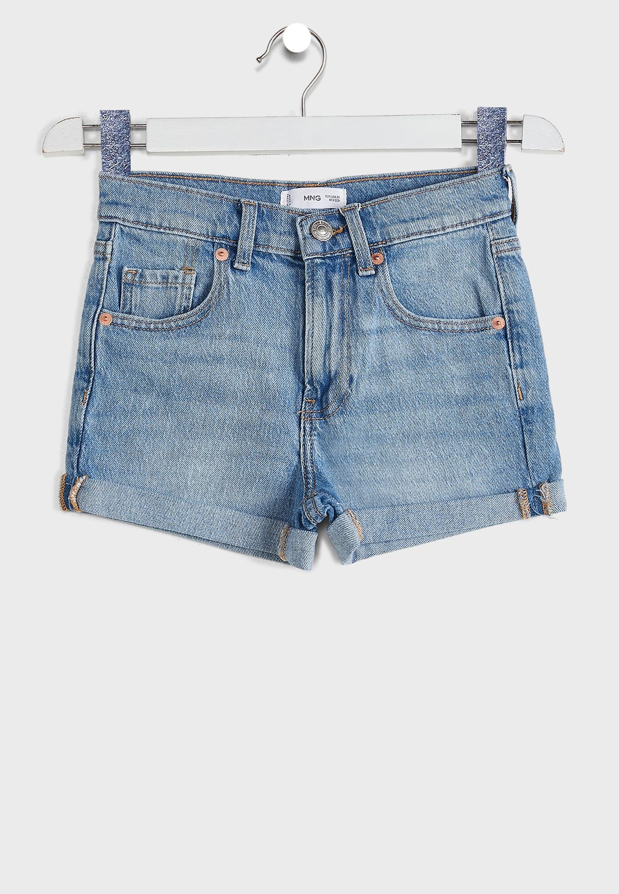 Kids Light Wash Denim Shorts