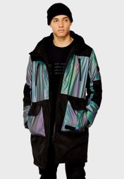 topman longline puffer in black