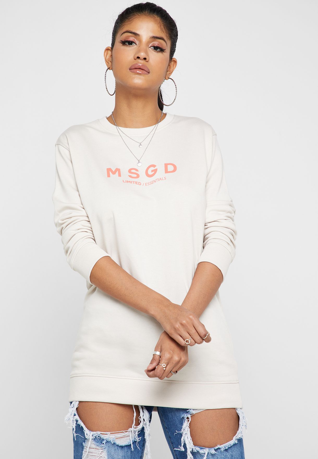 oversized slogan sweatshirt