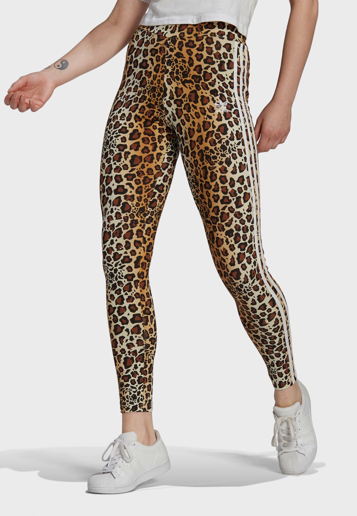 leopard print stripe leggings