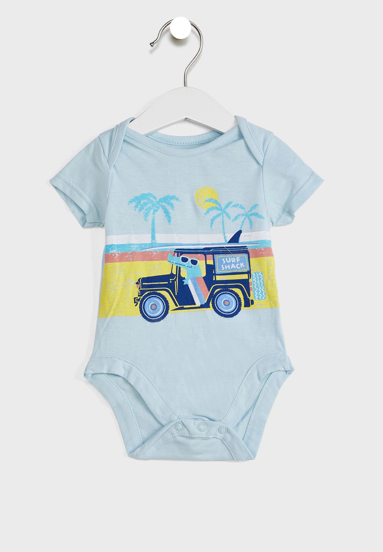 Infant Jeep Print Bodysuit & Shorts Set With Sneakers